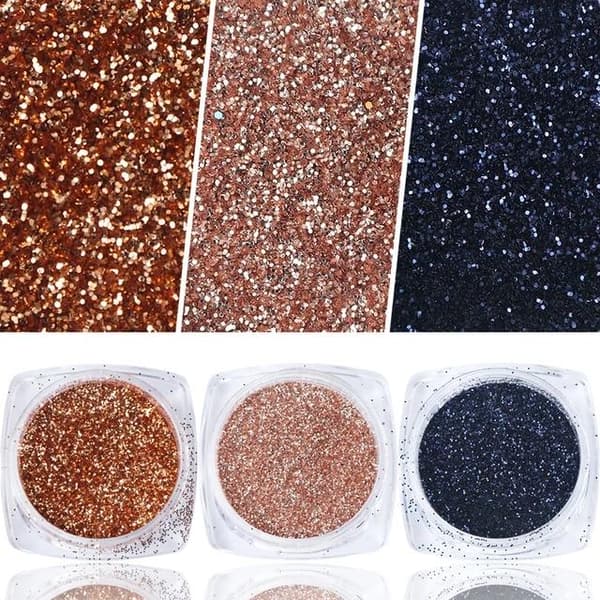 6 kpl kynsi glitter glitteriä, kynsikoristeita