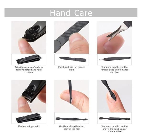 18st professionella nagelklippare kit, manikyrset, verktygssats för ansiktsvård, med förvaringsväska