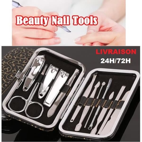 Set Manikyr Pedikyr Kit Nail Grooming Kit Dam/Man Tång 12 delar