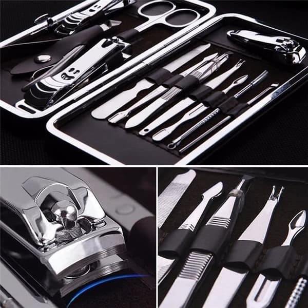 SIMPLISIM: Manikyrsats set 12 delar pedikyr manikyr nagelklippningssats Blackhead pincett