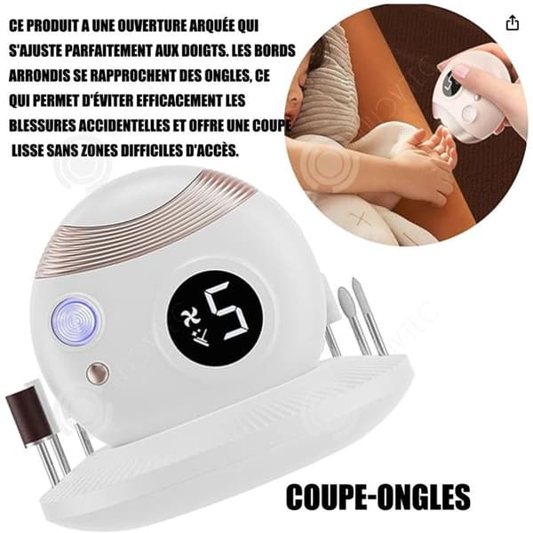 INN 3 i 1 elektrisk nagelklippare 12x12x8cm med sandpapper 11 sliphuvuden Säker att förhindra stänkfunktion
