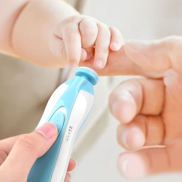 TD® Baby Tyst anti-kött Elektrisk nagelklippare Elektrisk nagelpoleringsenhet (blå)---RAC