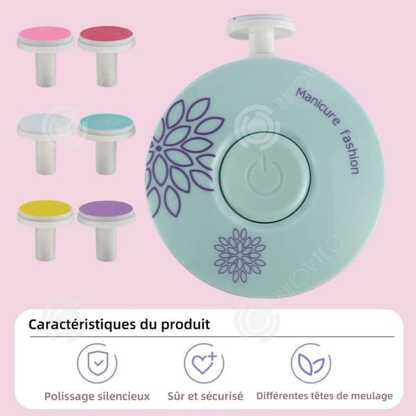 INN Lime en elektrisk nagelfil 6,6x2,7cm för nyfödda manikyr vuxen barn nagelfilset med 6 nagelfilhuvuden