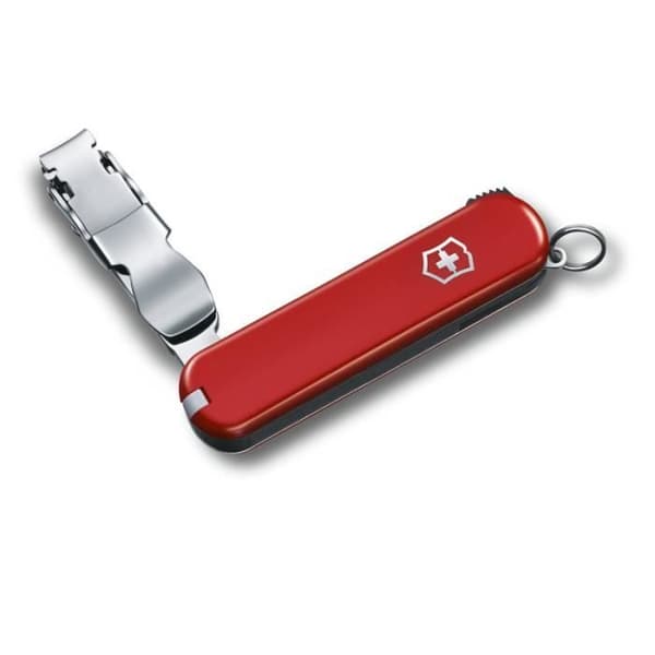 Schweizisk armékniv - VICTORINOX - Nagelklämma 582 Röd - Nagelklippare, pincett och tandpetare