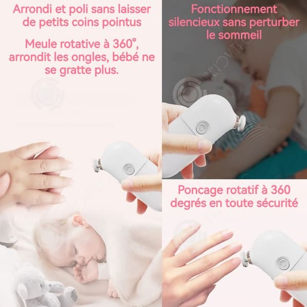 INN Lime för elektrisk nagelklippare 2 hastigheter Elektrisk nagelklippare för barn med 6 utbytbara huvuden USB-laddning anpassad för barn