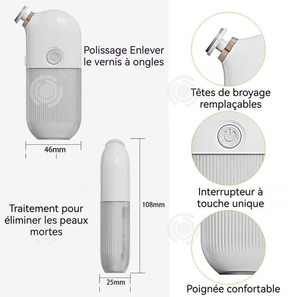 INN Lime för elektrisk nagelklippare 2 hastigheter Elektrisk nagelklippare för barn med 6 utbytbara huvuden USB-laddning anpassad för barn