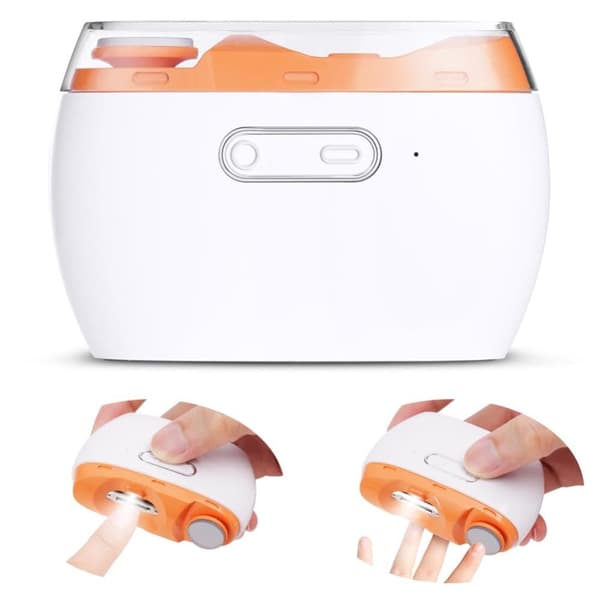 Lollanda 2 i 1 Elektrisk nagelklippare, sladdlös uppladdningsbar automatisk nageltrimmer med LED-ljus och förvaring av nagelrester