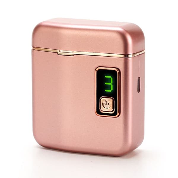 Nagelfil elektrisk manikyrset 76x65x29mm 500mah justerbart med 3 hastigheter intelligent digital display rundad rosa