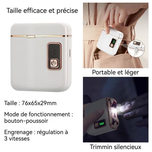 Coffret för nagelvård elektrisk nagelfil 3 hastigheter 500mah hållbar och högkvalitativ nagelkonstverktyg med ljus saxar