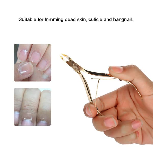 Rustfrit stål neglebånd Nipper Clipper Død hud Saks Negle Manicure Værktøj Guld