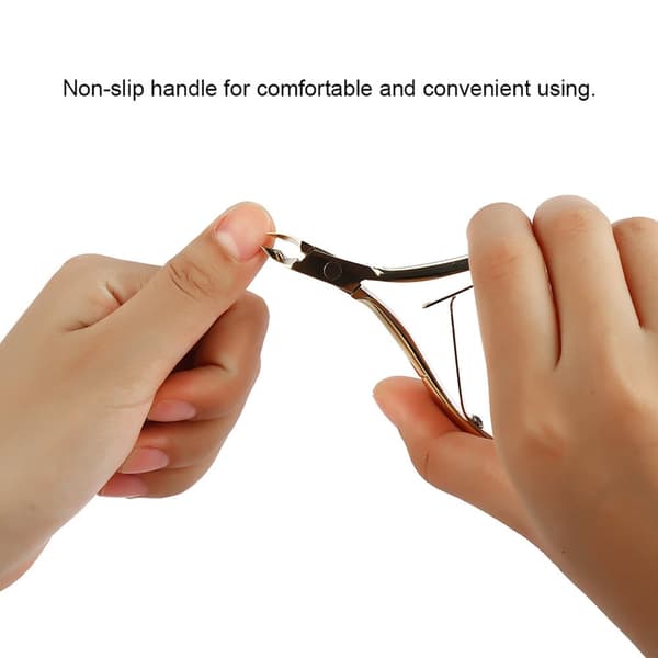 Rustfrit stål neglebånd Nipper Clipper Død hud Saks Negle Manicure Værktøj Guld