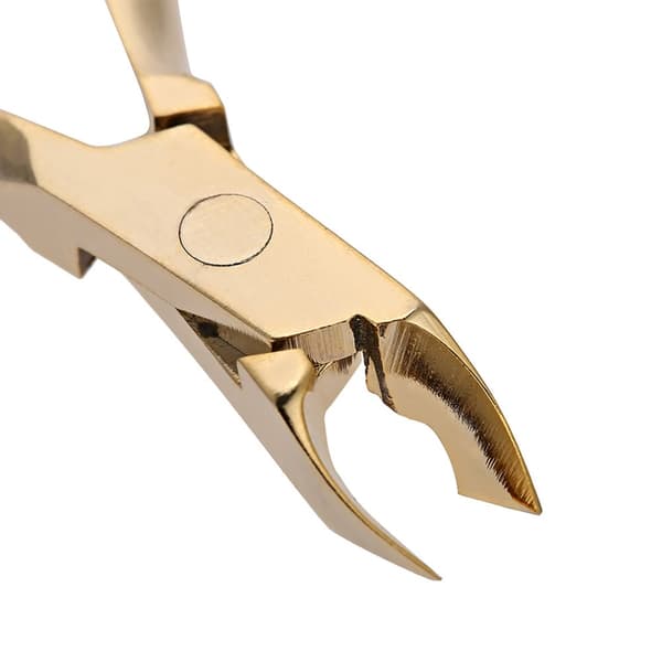 Rustfrit stål neglebånd Nipper Clipper Død hud Saks Negle Manicure Værktøj Guld