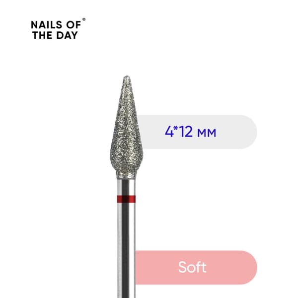NAILSOFTHEDAY diamantskærer - rød dråbe 4 x 12 mm