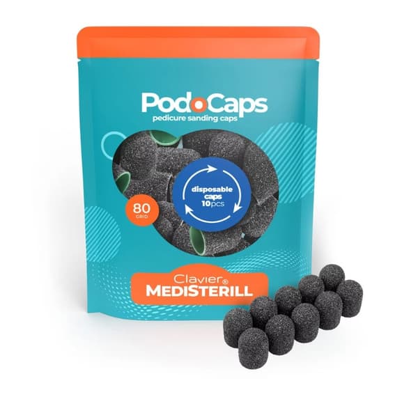 CLAVIER Slibehætter til fræsemaskine PodoCaps 10mm #80 - 10 stk.