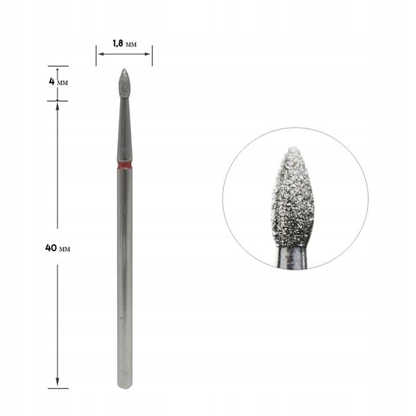Staleks Timanttileikkuri Oliivinpunainen 1.8/4 mm