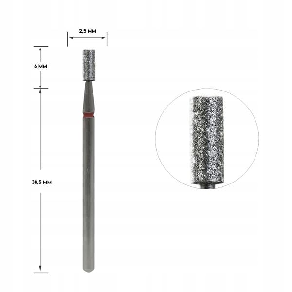 Staleks Diamantskärcylinder Röd 2,5/6 mm FA20R025/6