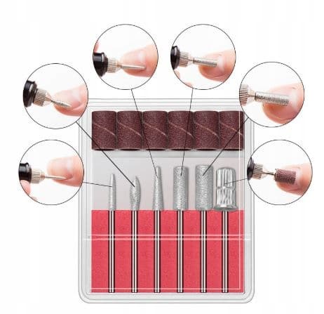 Neglefræser manicure og pedicure + fræser + hætter