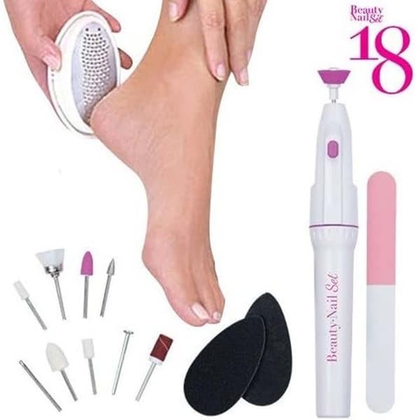 Elektrisk Mani-Pedi neglefil | 18 dele pedicure og manicure sæt