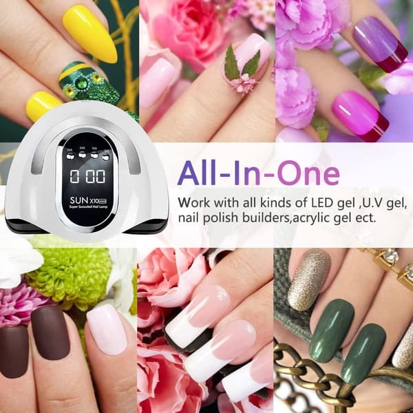 280W UV LED nagellampa, snabb nagelhärdande lampor för hem & salong, 6-WELLNGS