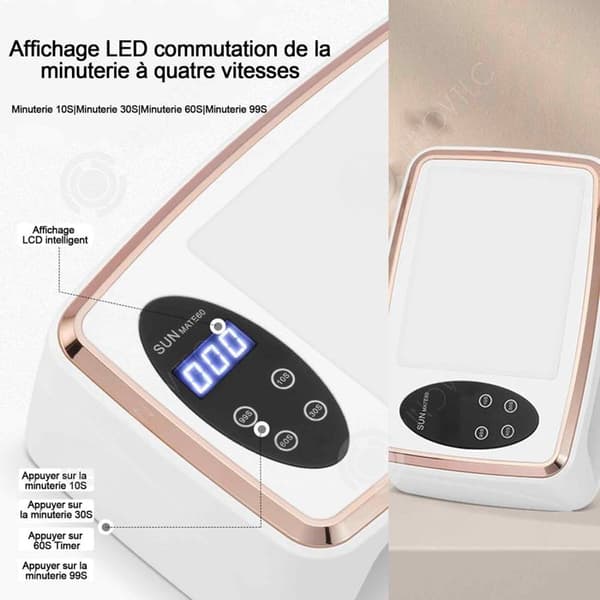 INN Nageltork 28x19x11,5cm 380w ABS Plast 90 LED-lampor Infraröd Smart Sensor Schemalagd Switching Nageltork