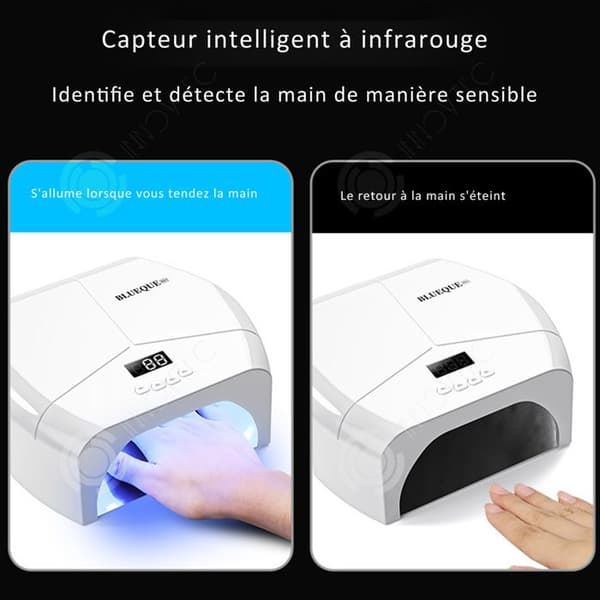 INN Nageltork 23,2x20x9,45cm 298W 72 LED-lampor 4 timingnivåer dubbla ljuskällor intelligent detektering nageltork