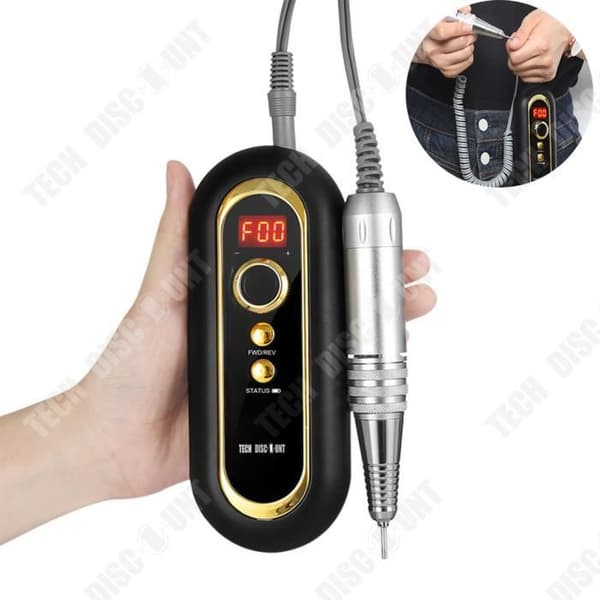 TD® Uppladdningsbar bärbar nagelmaskin Elektrisk nagelslipare Kolborste Elektrisk nagelkvarn 30000 RPM