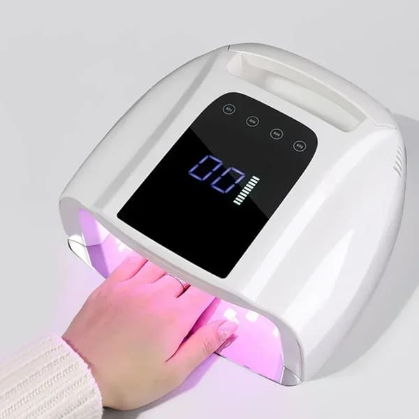 Uppladdningsbar Nagellampa, 42 Lampa Perlor, Snabbtorkande 84W,Vit Röd Ljus, EU
