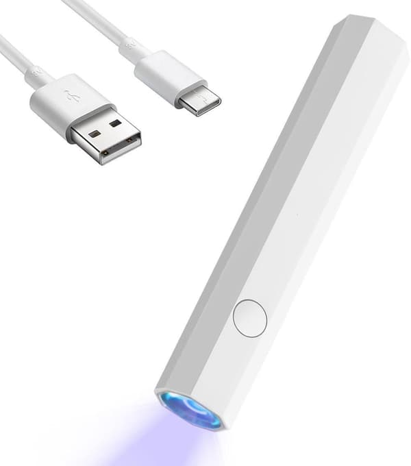 Mini UV-lamppu geelikynnet LED ladattava vaaleanpunainen/valkoinen