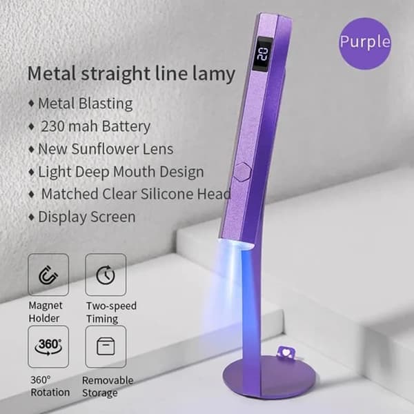 OBOSOE bærbar mini UV LED negletørrer, UV-lys, 360° rotation, gel e-maill lampe, magnetisk holder, hurtigtørrende, bærbar