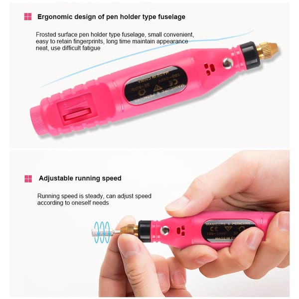 Elektrisk neglefil 6-i-1 neglefilsett