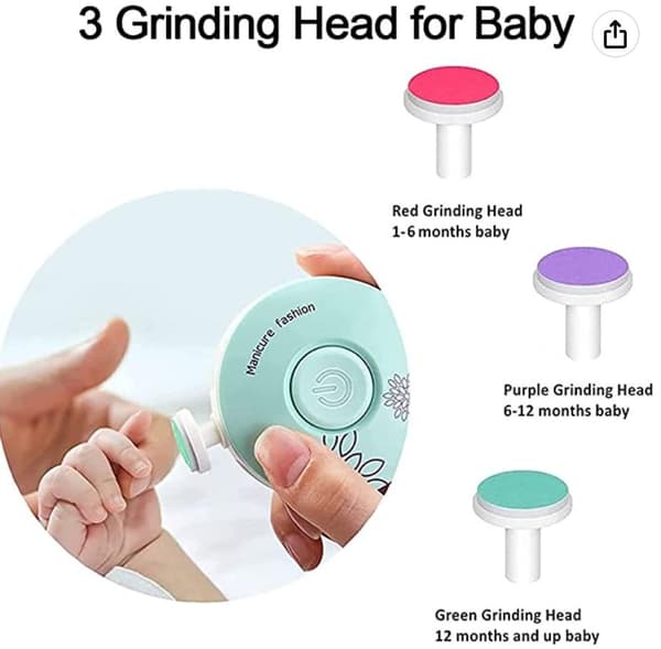 Elektrisk nagelfil för baby 3 i 1 nyfödd manikyrset tår naglar