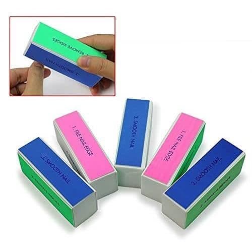 Nagelfiler Professionell nagelvård 4-sidiga block Färgglada buffertar Slipblock Svamp Ludd Nail Art Tips Tools 1307