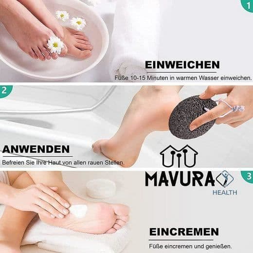 MAVURA pimpsten »MAVURAHälsa LAVASTEIN Vulcain callus remover förhårdnader pimpsten callus plan fotvård