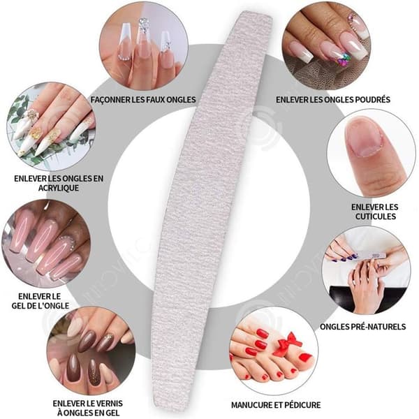 INN Nagelfil 25st Professionell dubbelsidig nagelfil Återanvändbar 100/180 korn för nagelsalonger gör-det-själv nagel A