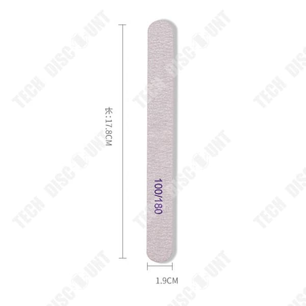 TD® Professionell tvättbar nagelfil Dubbelsidig 100/180 Återanvändbar nagelfil Hem- och salongsmanikyrverktyg