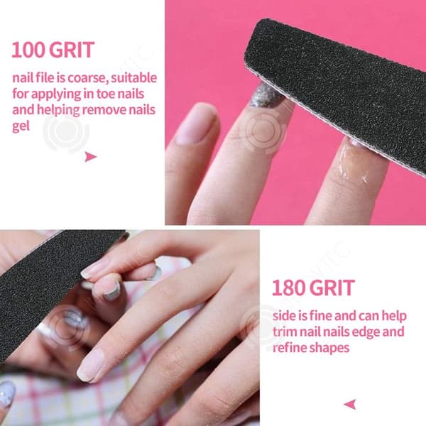INN Nagelfil 15 st Professionell dubbelsidig nagelfil 100/180 grus tvättbar fil för nagelsalonger DIY Nail Art