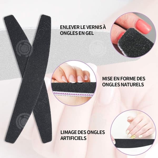 INN Nagelfil 15 st Professionell dubbelsidig nagelfil 100/180 grus tvättbar fil för nagelsalonger DIY Nail Art