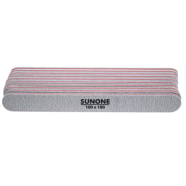 SUNONE Nagelfil Rak 100/180 Grå Zebra - 10 st - 1 förpackning