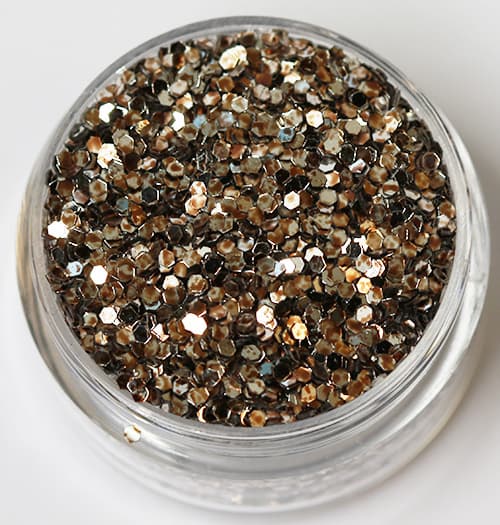 Negleglitter - Hexagon - Tofarvet guld/brun - 8ml - Glitter