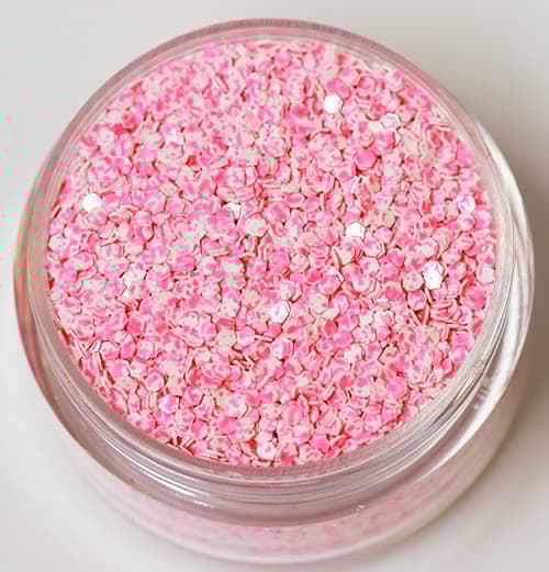 Nagelglitter - Hexagon - Tvåfärgad ljusrosa/vit - 8ml - Glitter