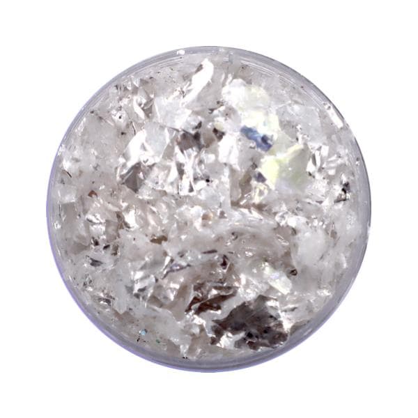 Negleglitter - Flakes / Mylar - Hvit is - 8ml - Glitter