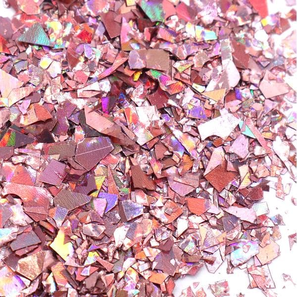 Negleglitter - Flakes / Mylar - Lyserosa - 8ml - Glitter