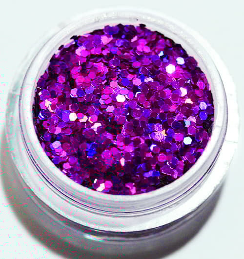 Negleglitter - Hexagon - Lilla - 8ml - Glitter