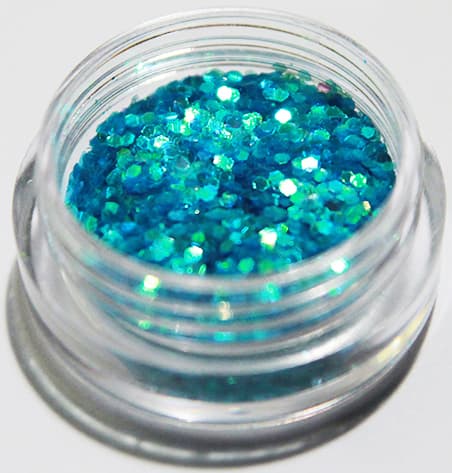 Negleglitter - Hexagon - Turkis - 8ml - Glitter