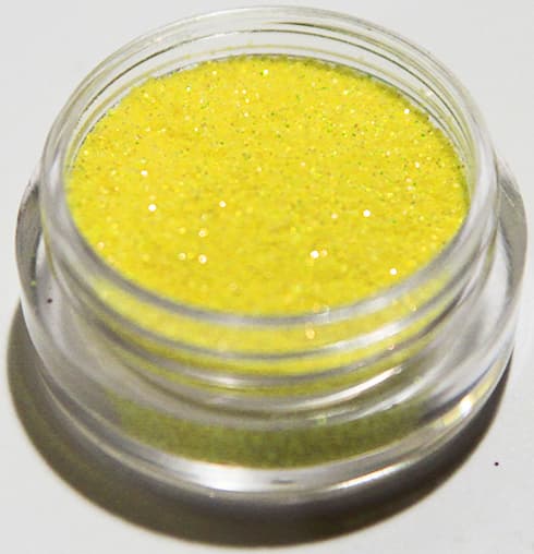 Negleglitter - Finkornet - Gul - 8ml - Glitter