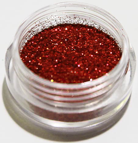 Negleglitter - Finkornet - Rød - 8ml - Glitter