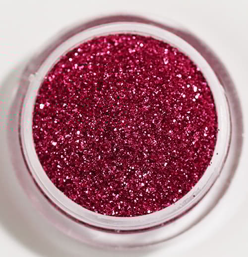 Negleglitter - Finkornet - Hindbærrød - 8ml - Glitter