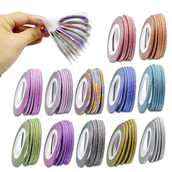 Glitterstribetape, neglebånd