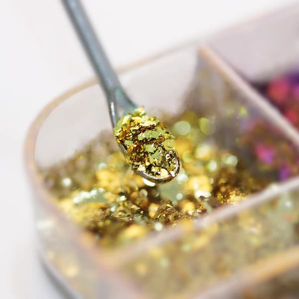 12 kamæleonflager glitter i æske