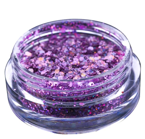 Nail glitter mix - Hvit, Rosa, Lilla